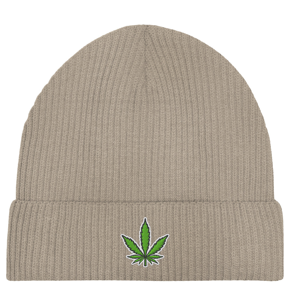 Canna Fashion - Cannabis Leaf green/white/black - Organic Fisherman Beanie