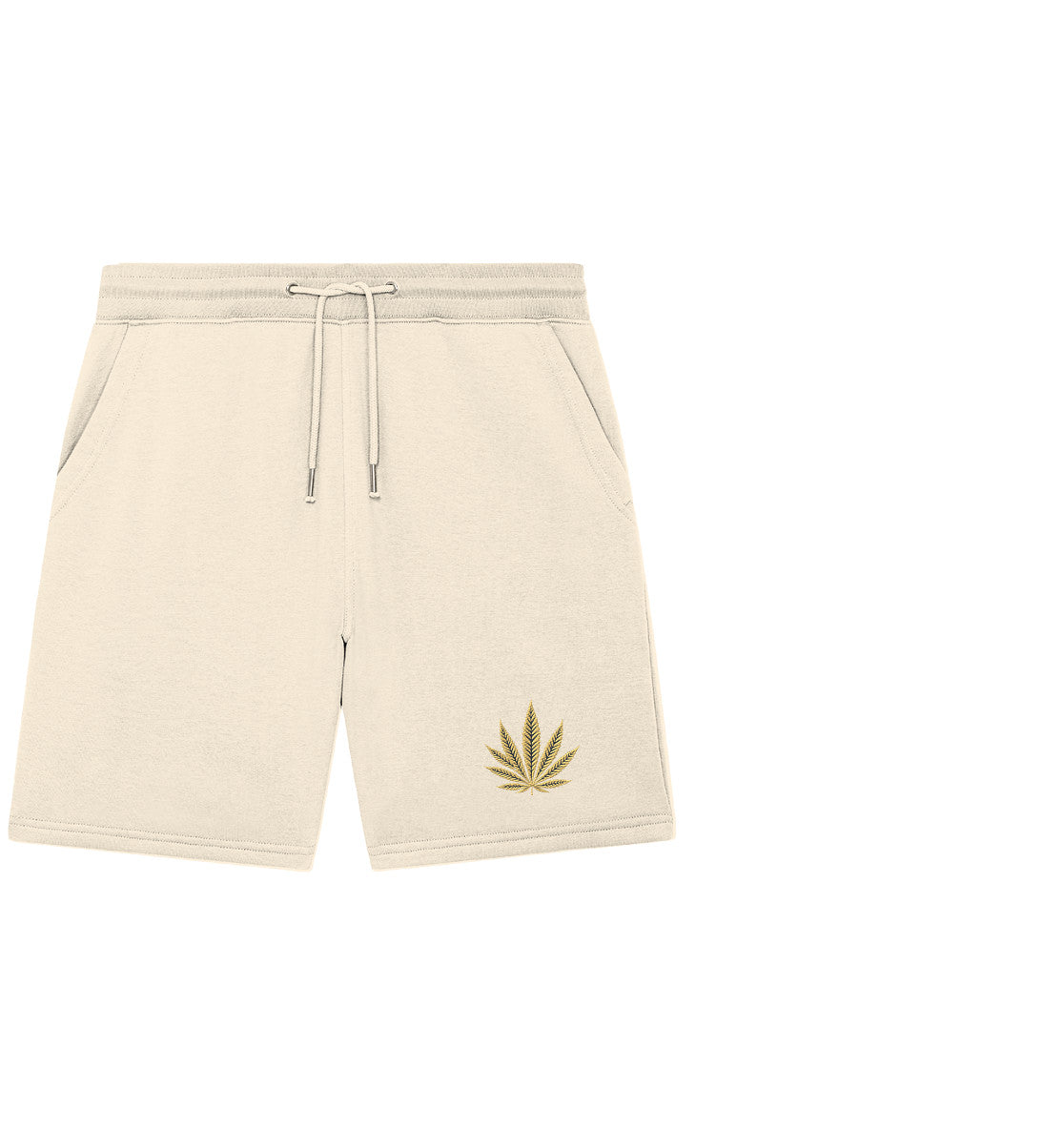 Canna Fashion - Cannabis Leaf beige/black - Organic Jogger Shorts (Stick)