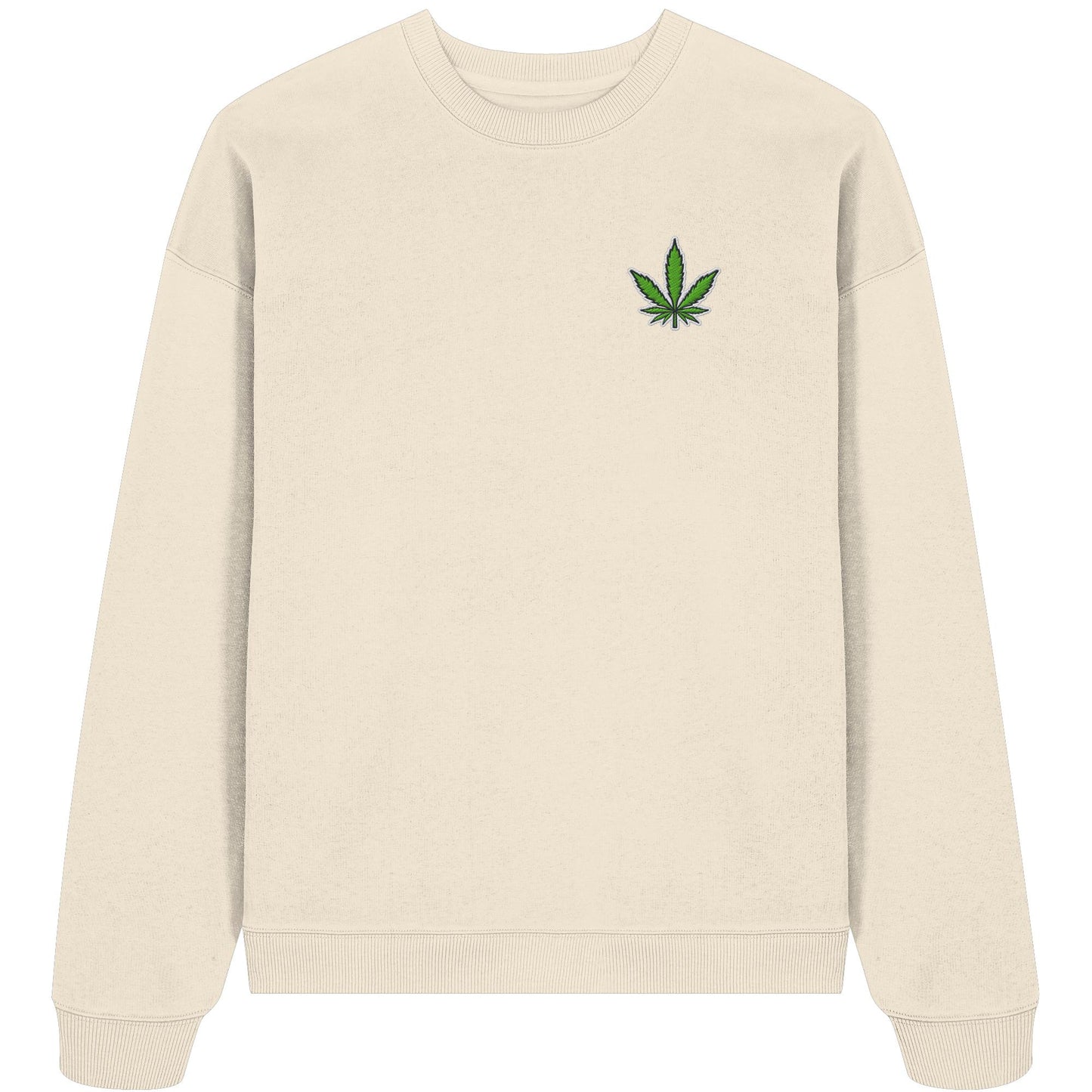 Canna Fashion - Cannabis Leaf green/white/black - Organic Oversize Sweatshirt (Stick)