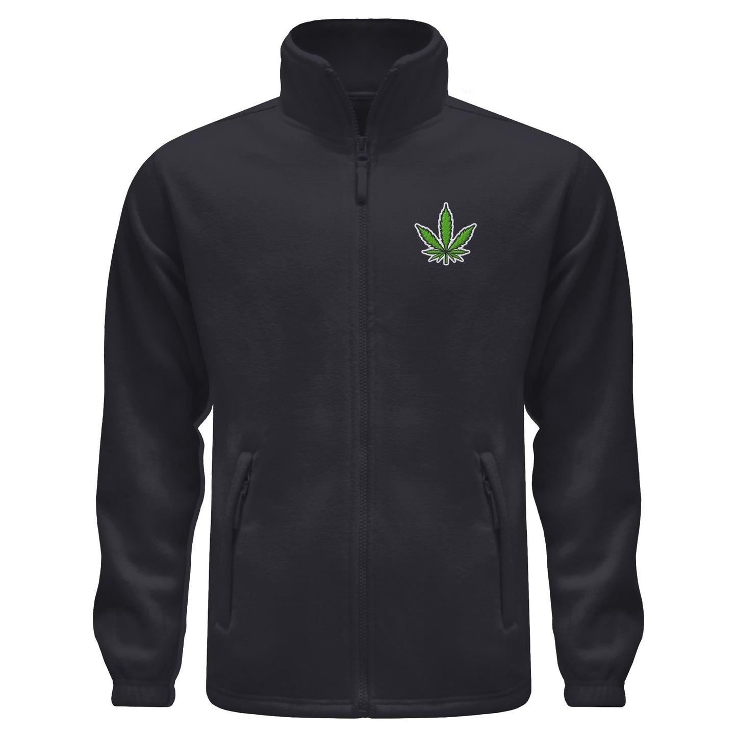 Canna Fashion - Cannabis Leaf green/white/black - Fleece Jacket