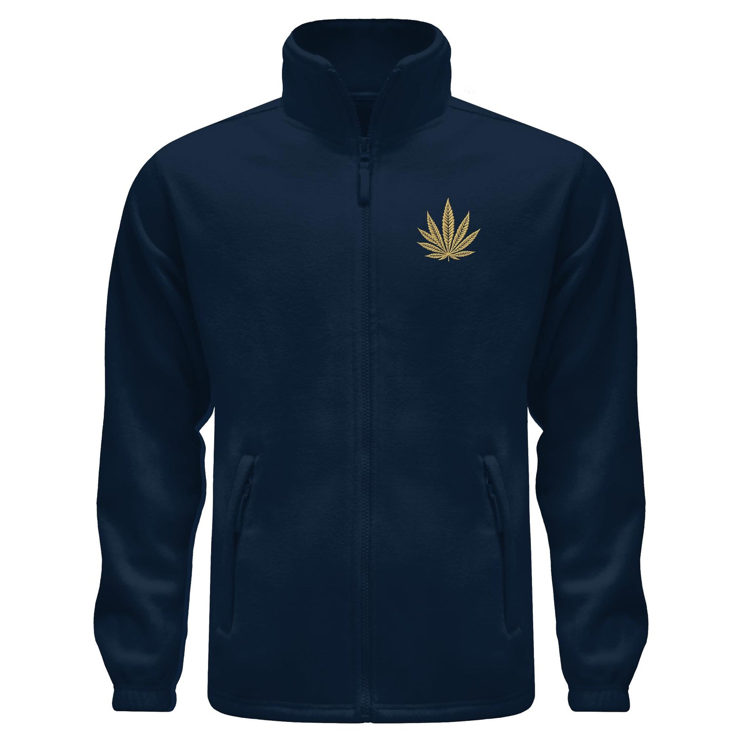 Canna Fashion - Cannabis Leaf beige/black - Fleece Jacket