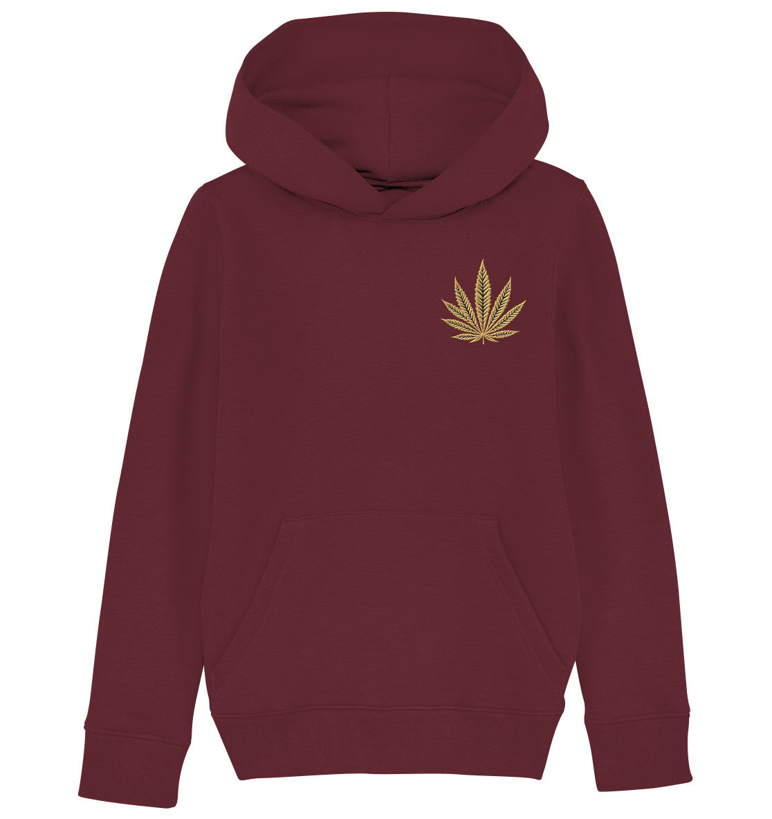 Canna Fashion - Cannabis Leaf beige/black - Kids Organic Hoodie (Stick)