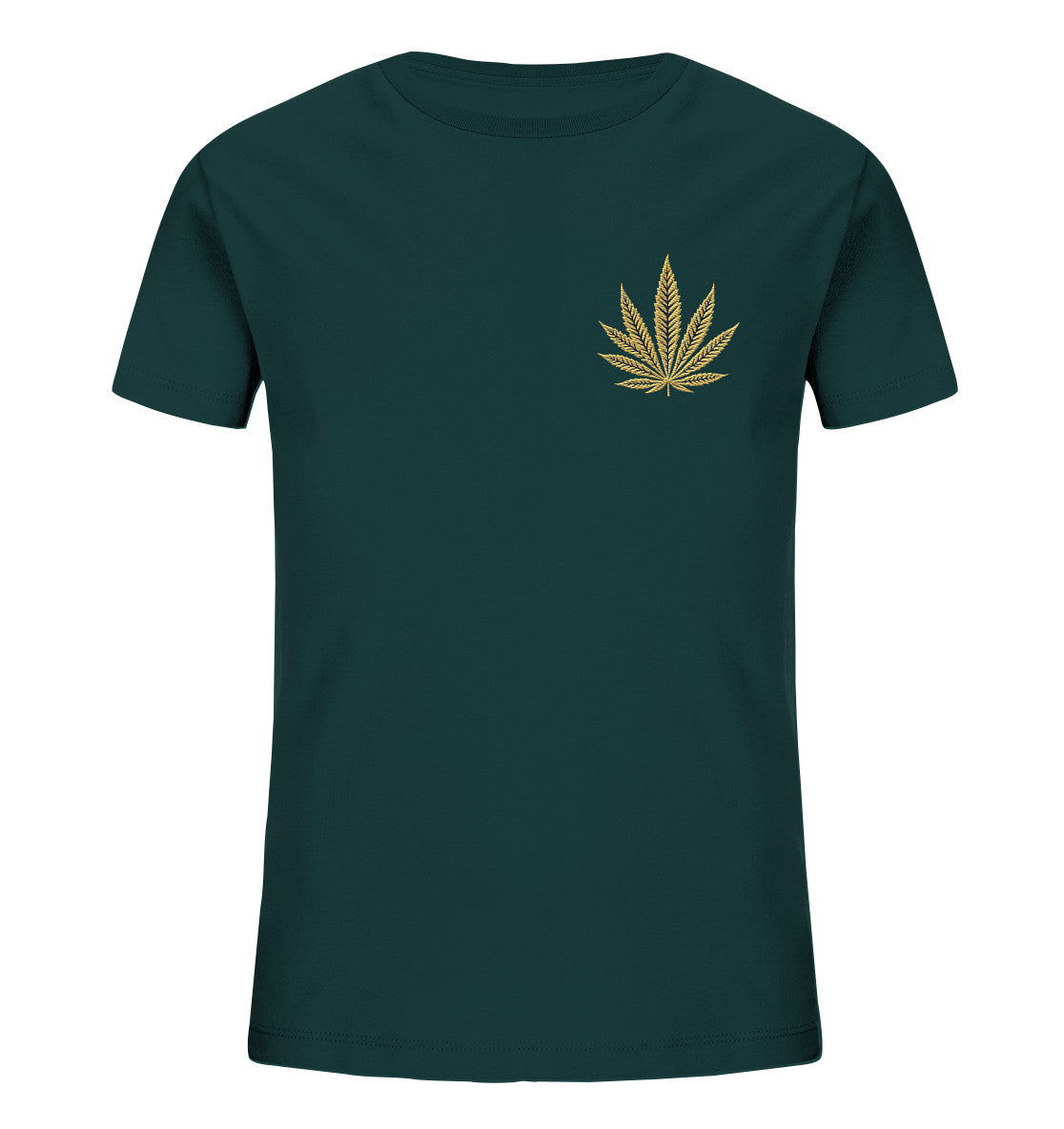 Canna Fashion - Cannabis Leaf beige/black - Kids Organic Shirt (Stick)