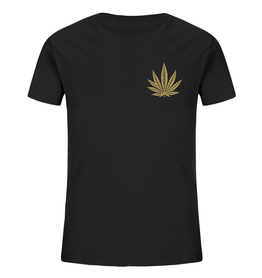 Canna Fashion - Cannabis Leaf beige/black - Kids Organic Shirt (Stick)