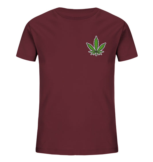 Canna Fashion - Cannabis Leaf green/white/black - Kids Organic Shirt (Stick)