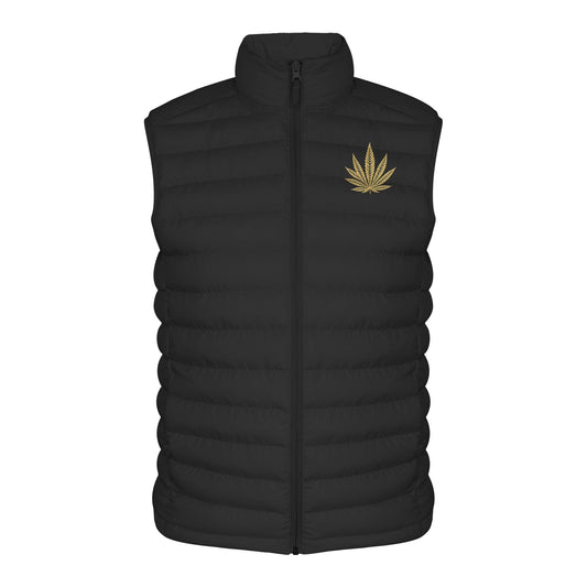 Canna Fashion - Cannabis Leaf beige/black - Organic Bodywarmer