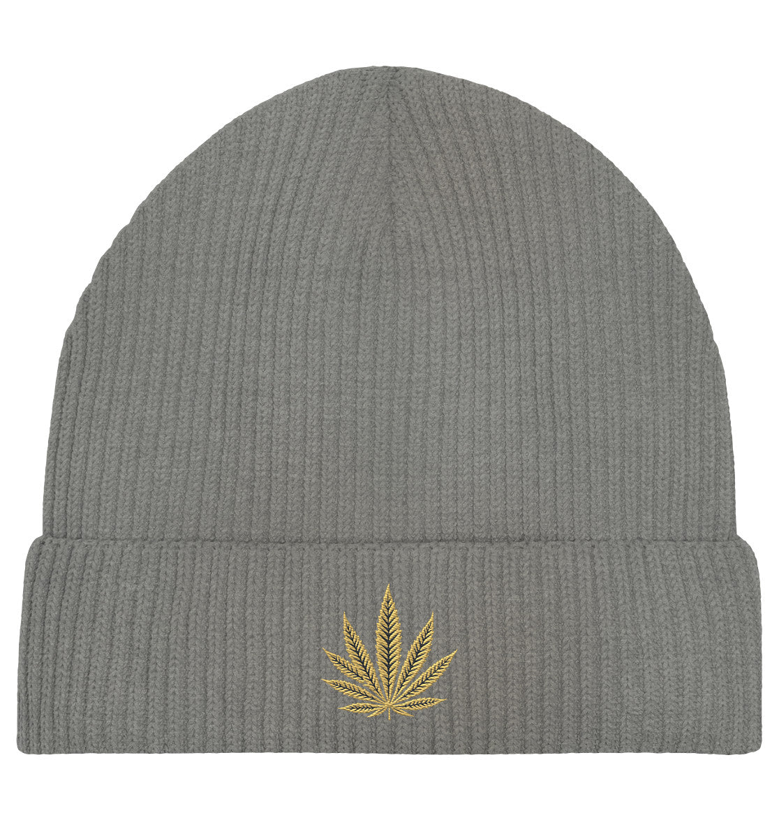 Canna Fashion - Cannabis Leaf beige/black - Organic Fisherman Beanie