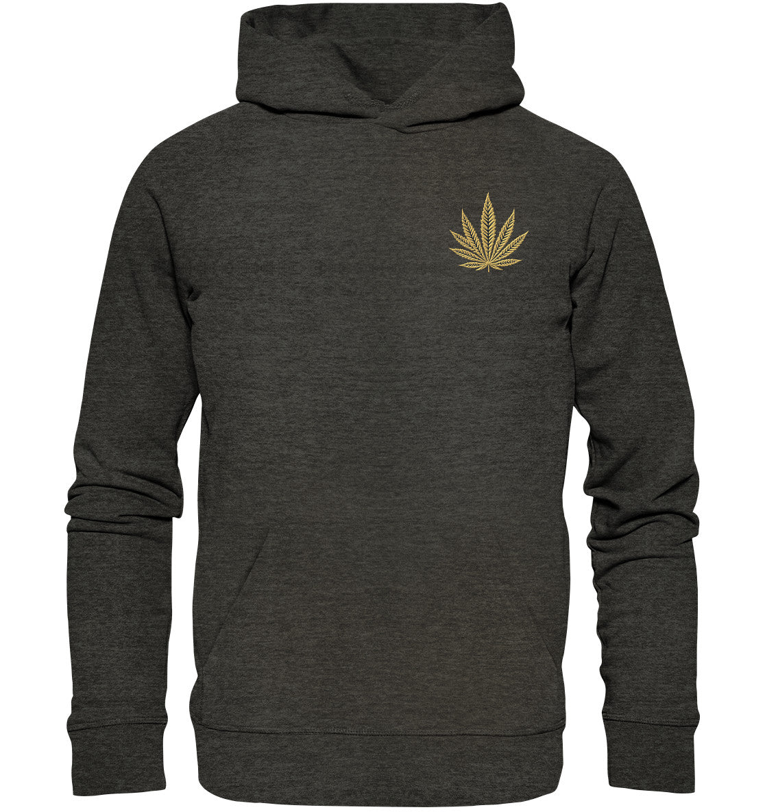 Canna Fashion - Cannabis Leaf beige/black - Organic Hoodie (Stick)