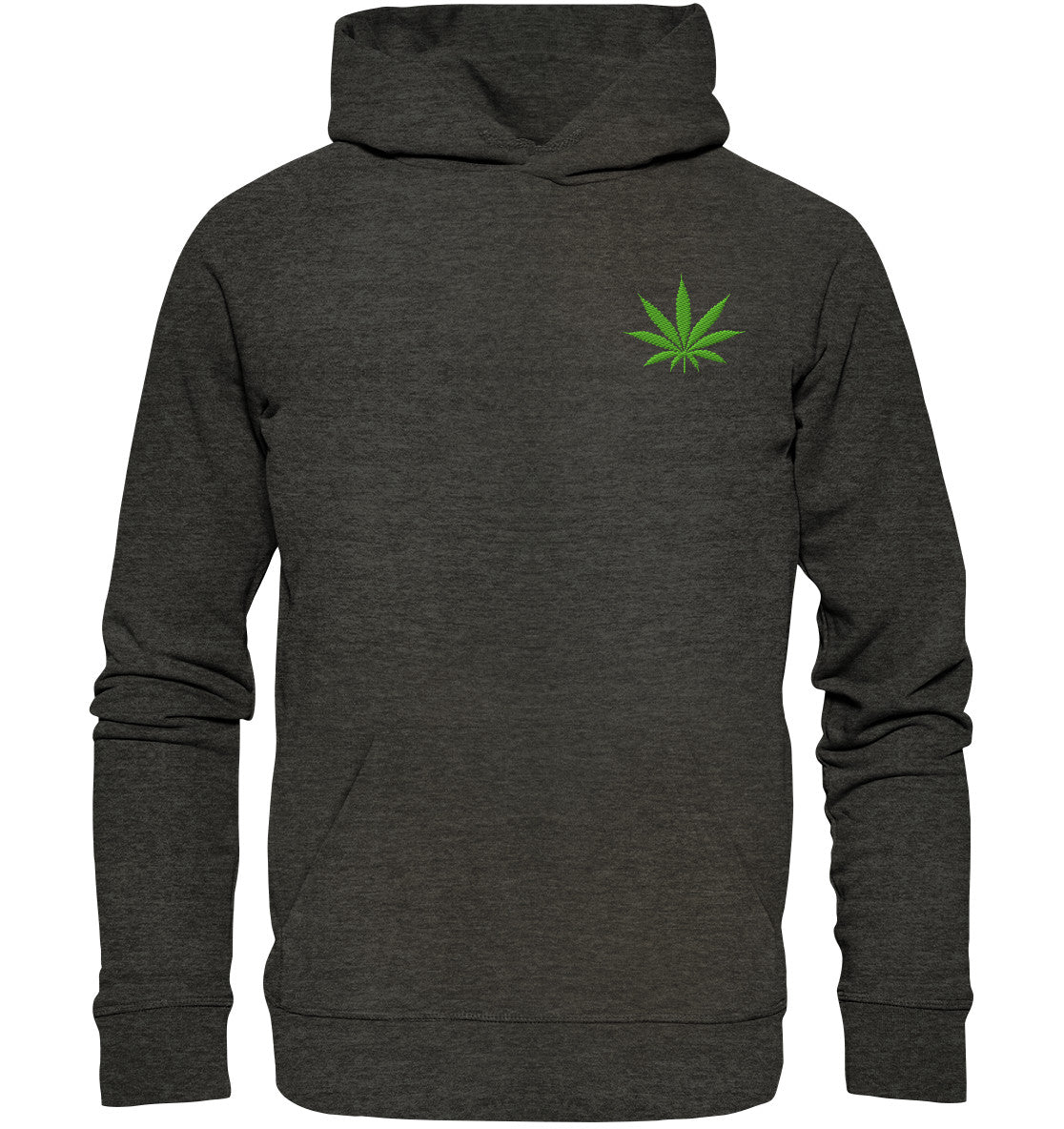 Canna Fashion - Cannabis Leaf green - Organic Hoodie (Stick)