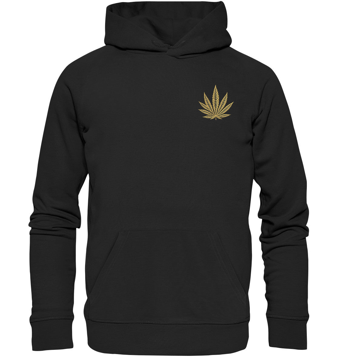 Canna Fashion - Cannabis Leaf beige/black - Organic Hoodie (Stick)