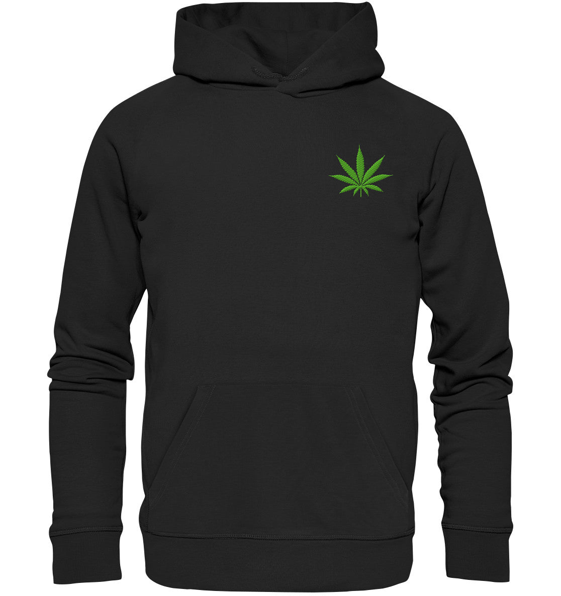 Canna Fashion - Cannabis Leaf green - Organic Hoodie (Stick)