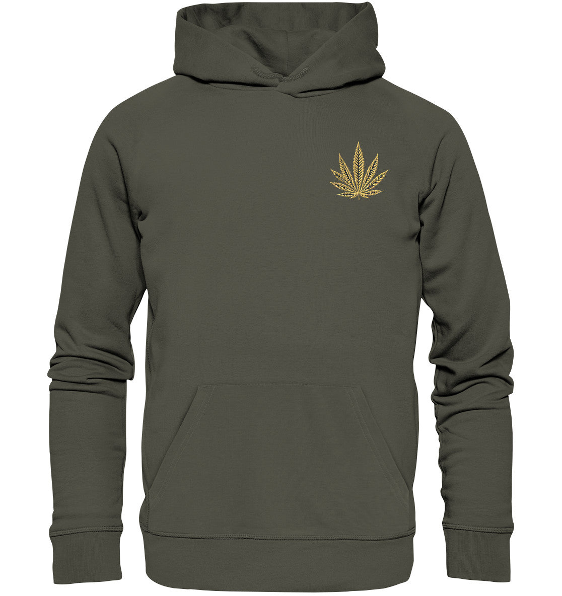 Canna Fashion - Cannabis Leaf beige/black - Organic Hoodie (Stick)