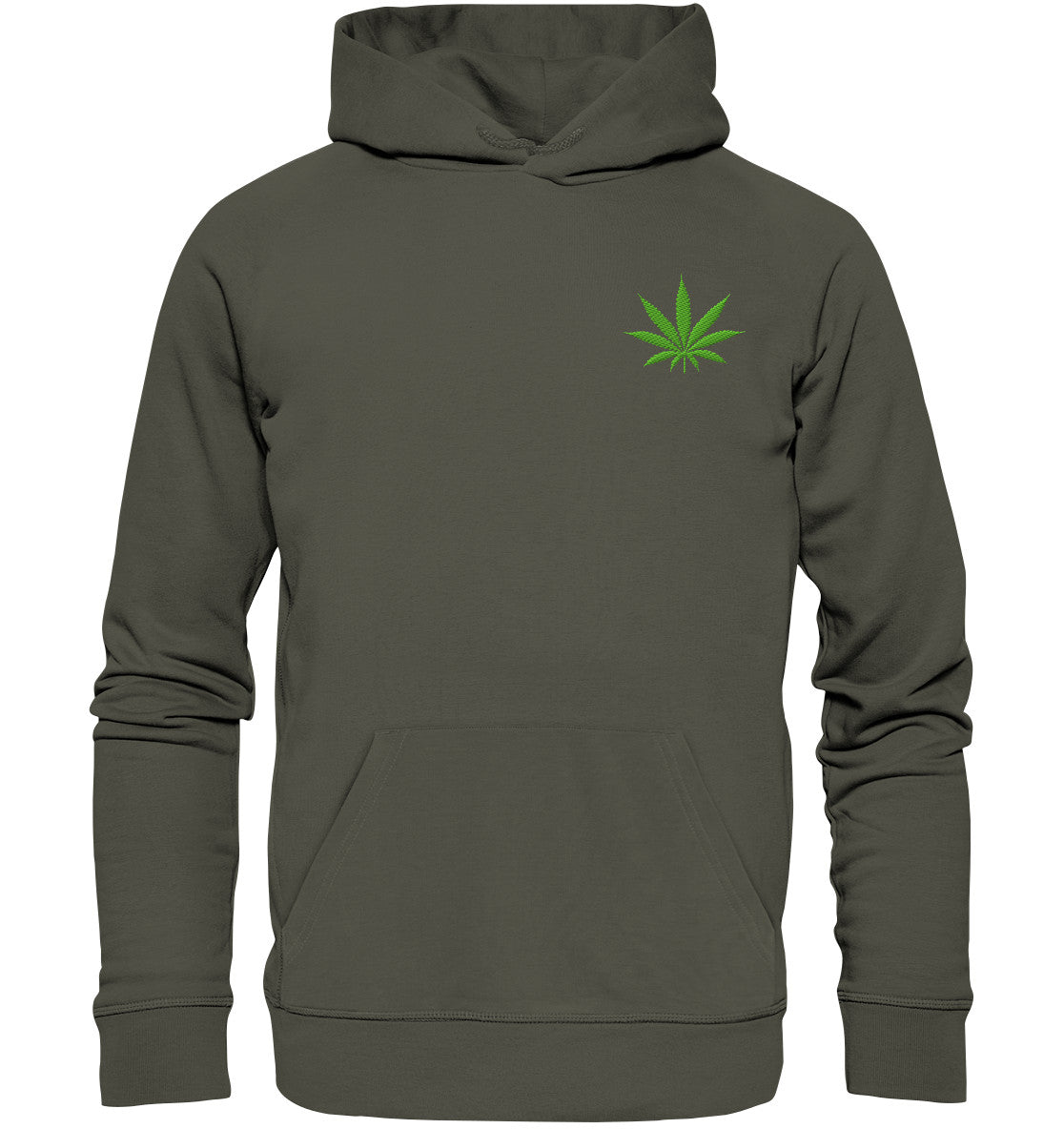 Canna Fashion - Cannabis Leaf green - Organic Hoodie (Stick)