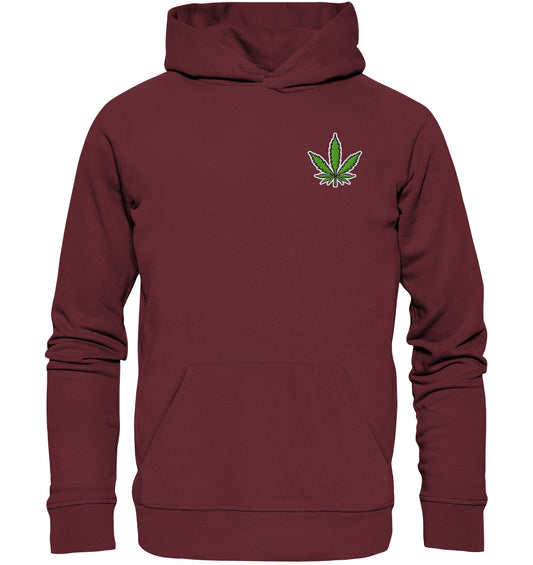 Canna Fashion - Cannabis Leaf green/white/black - Organic Hoodie (Stick)