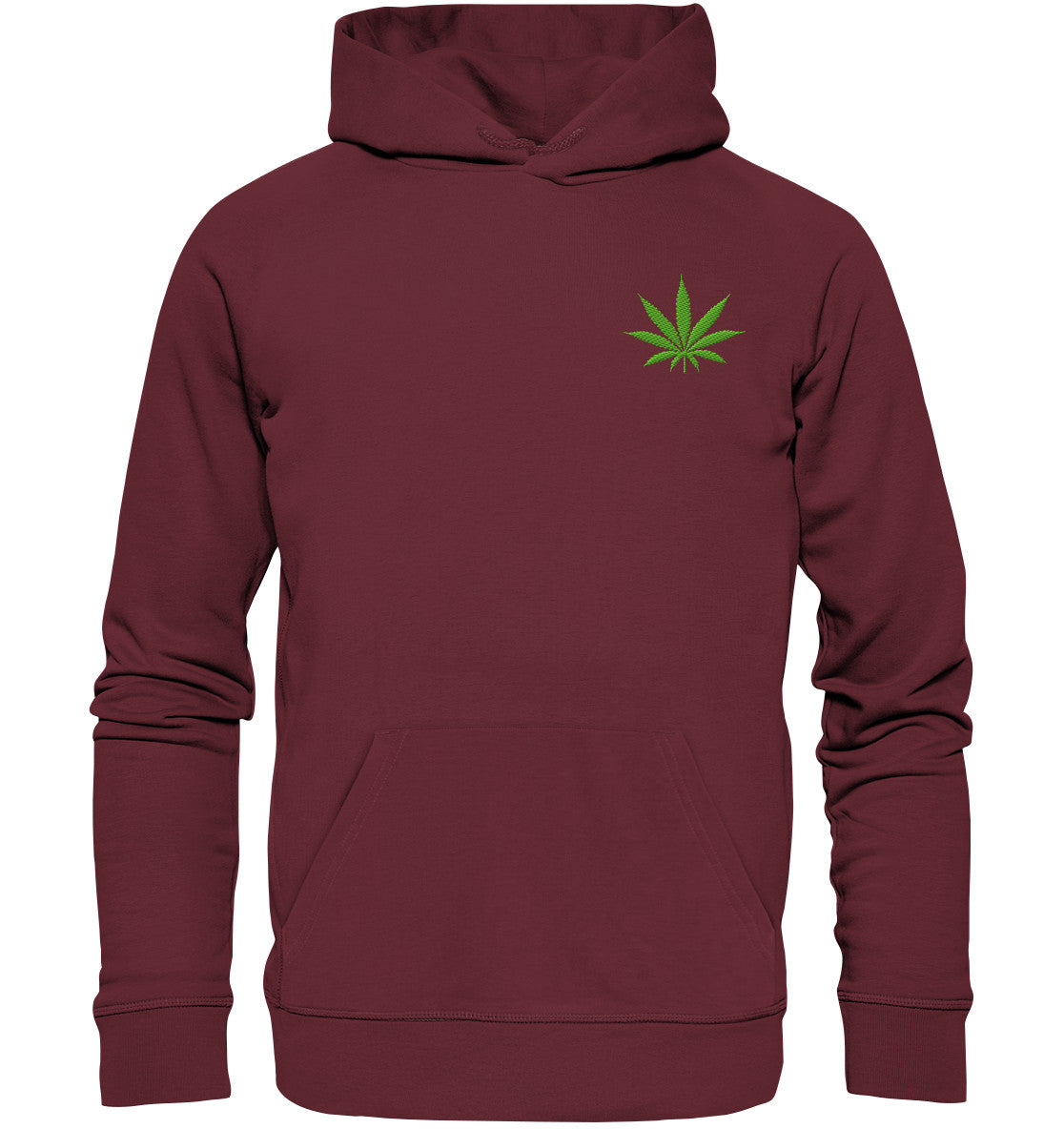 Canna Fashion - Cannabis Leaf green - Organic Hoodie (Stick)