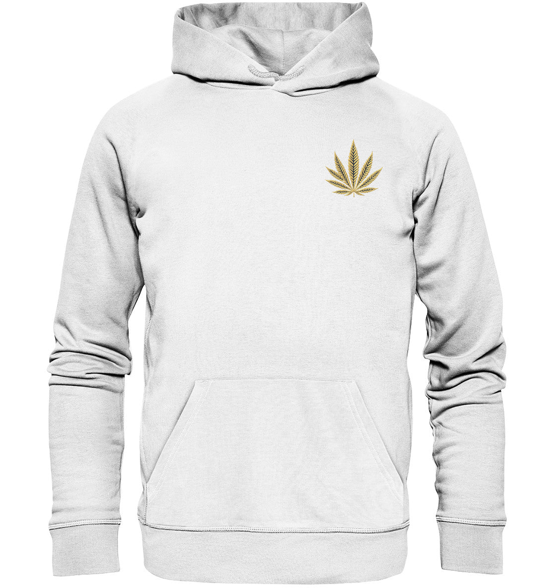 Canna Fashion - Cannabis Leaf beige/black - Organic Hoodie (Stick)