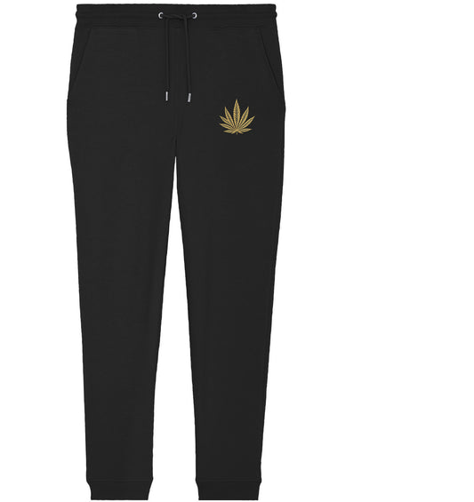 Canna Fashion - Cannabis Leaf beige/black - Organic Jogger Pants (Stick)