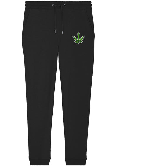 Canna Fashion - Cannabis Leaf green/white/black - Organic Jogger Pants (Stick)