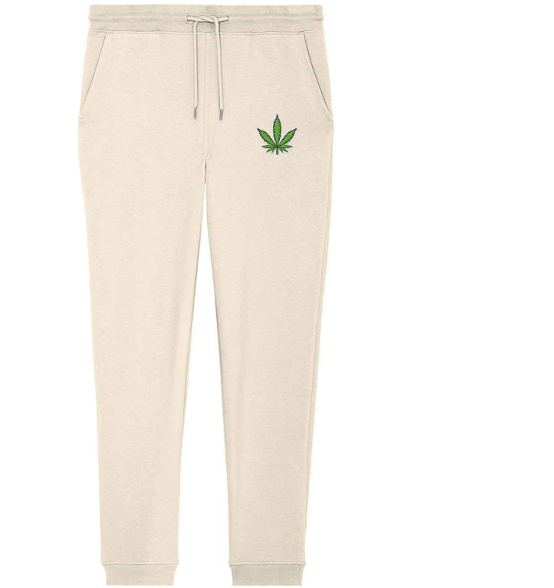 Canna Fashion - Cannabis Leaf green/white/black - Organic Jogger Pants (Stick)