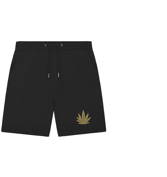 Canna Fashion - Cannabis Leaf beige/black - Organic Jogger Shorts (Stick)