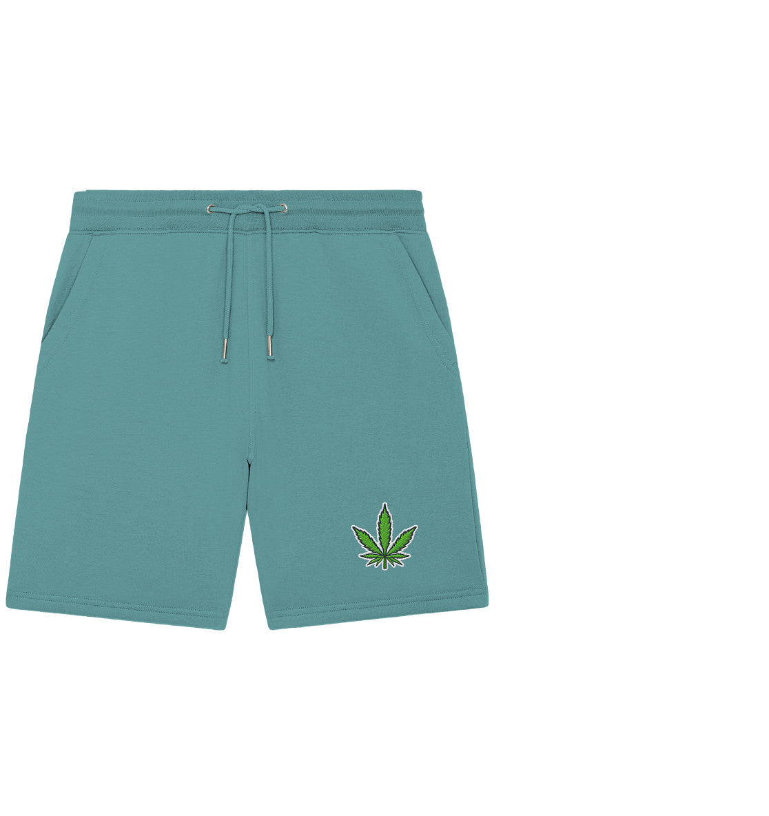 Canna Fashion - Cannabis Leaf green/white/black - Organic Jogger Shorts (Stick)