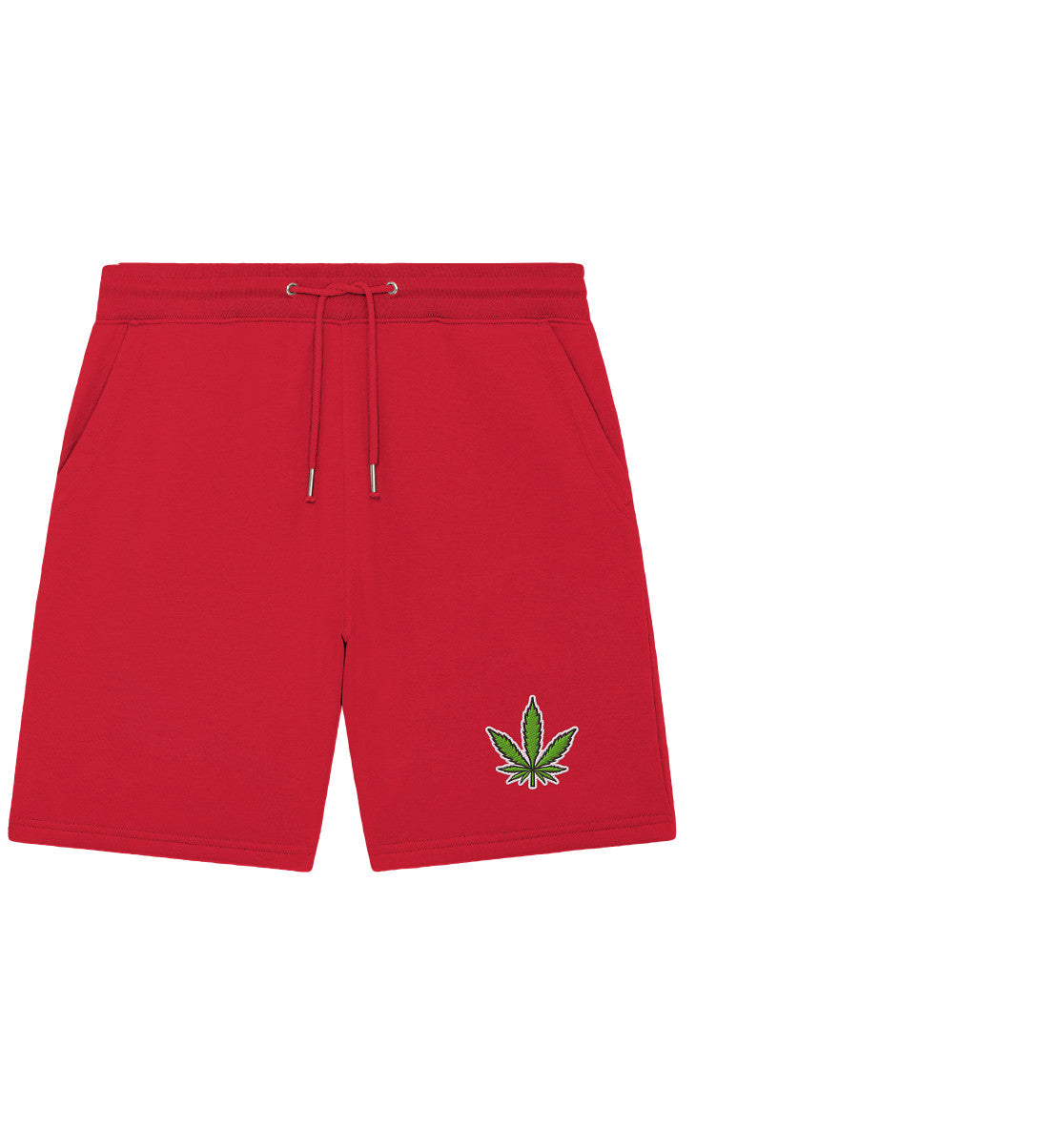 Canna Fashion - Cannabis Leaf green/white/black - Organic Jogger Shorts (Stick)