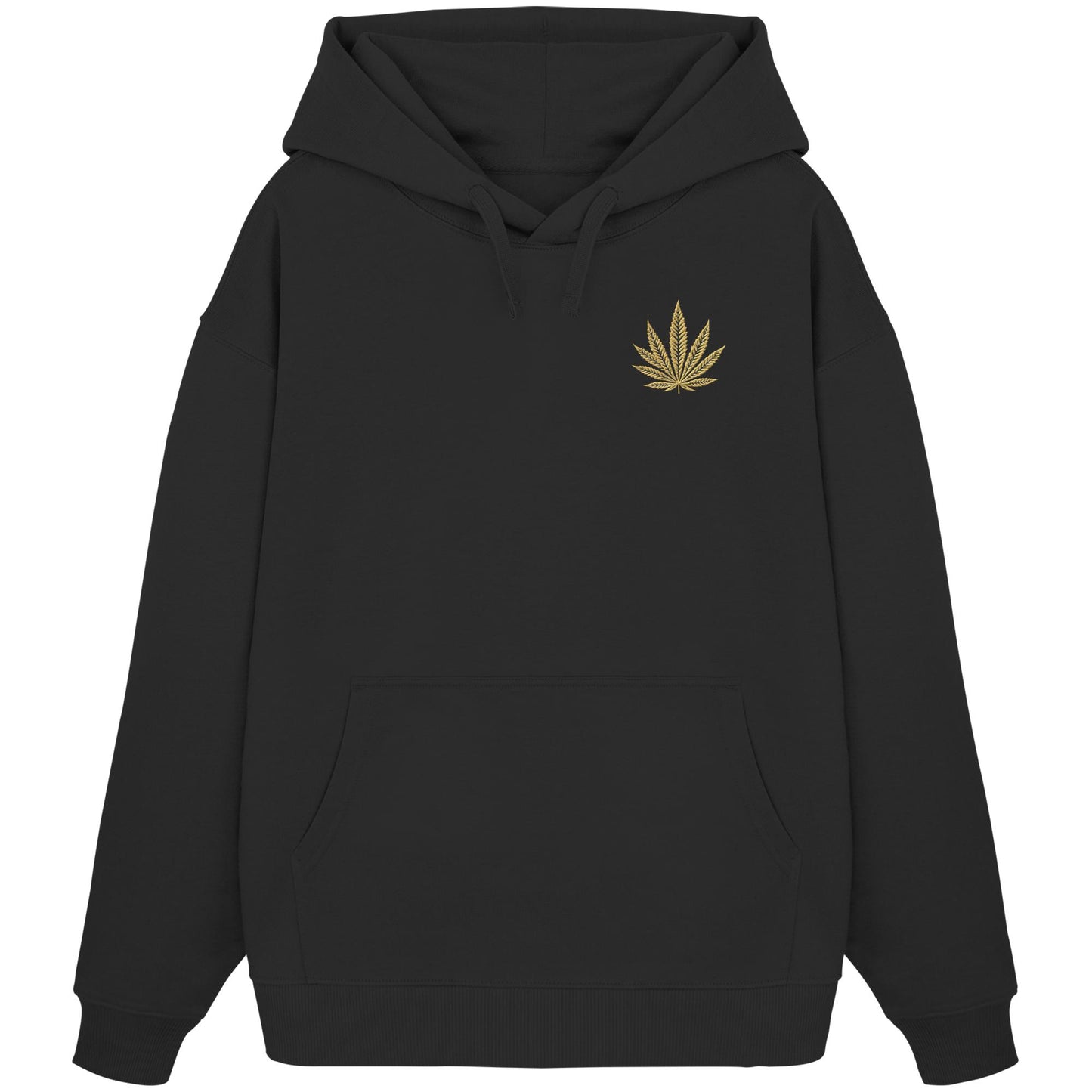 Canna Fashion - Cannabis Leaf beige/black - Organic Oversize Hoodie (Stick)