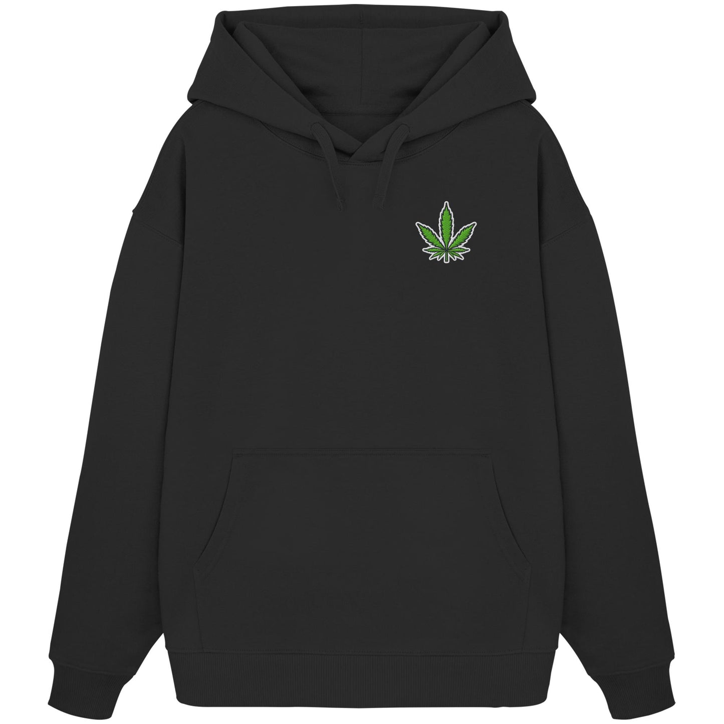 Canna Fashion - Cannabis Leaf green/white/black - Organic Oversize Hoodie (Stick)