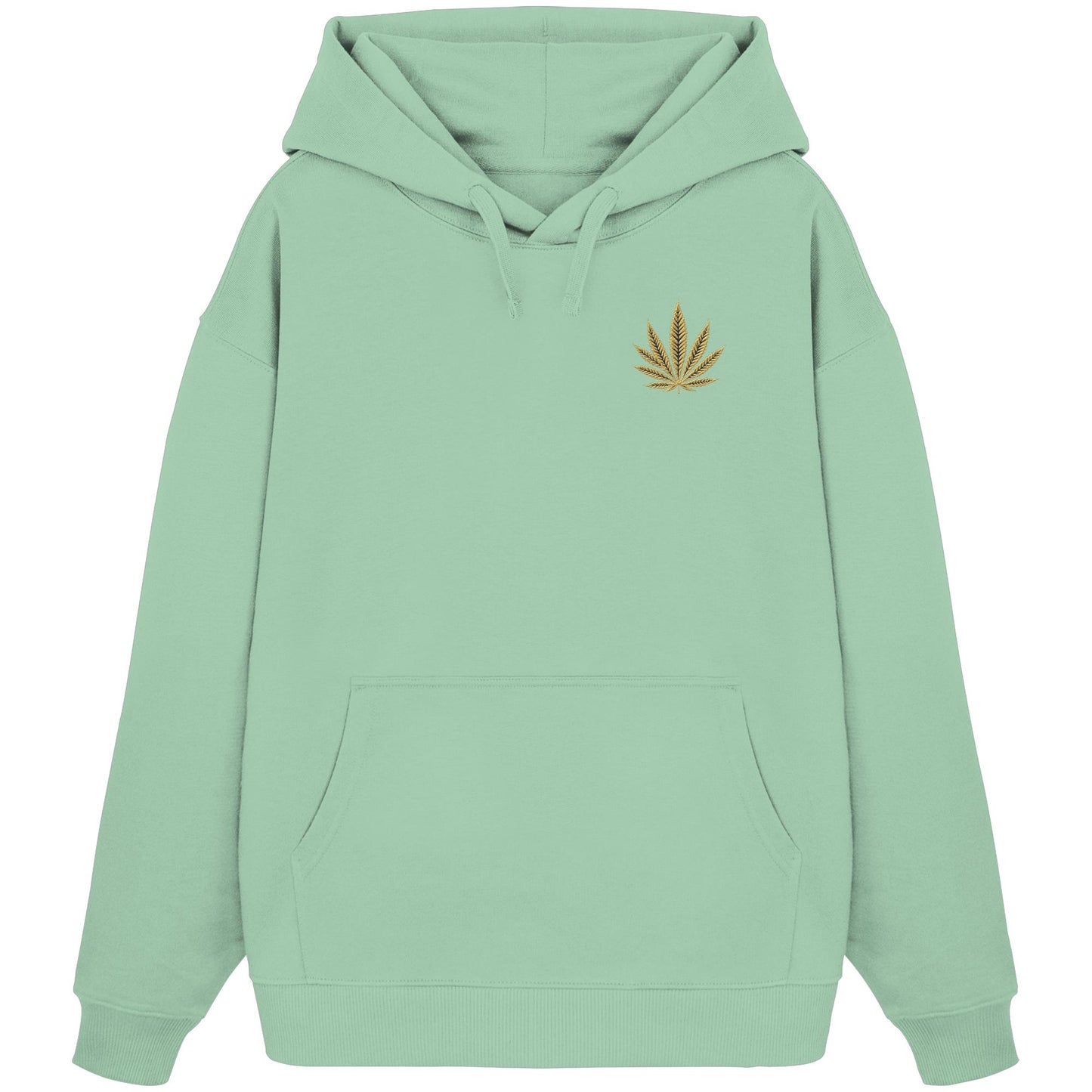 Canna Fashion - Cannabis Leaf beige/black - Organic Oversize Hoodie (Stick)