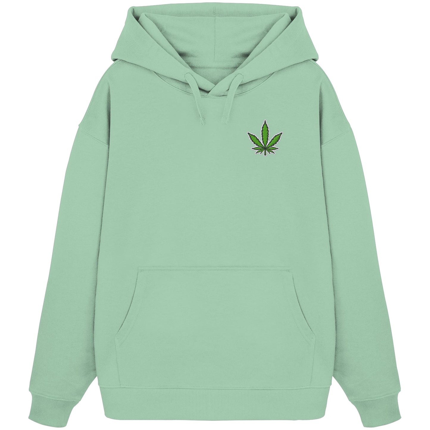 Canna Fashion - Cannabis Leaf green/white/black - Organic Oversize Hoodie (Stick)