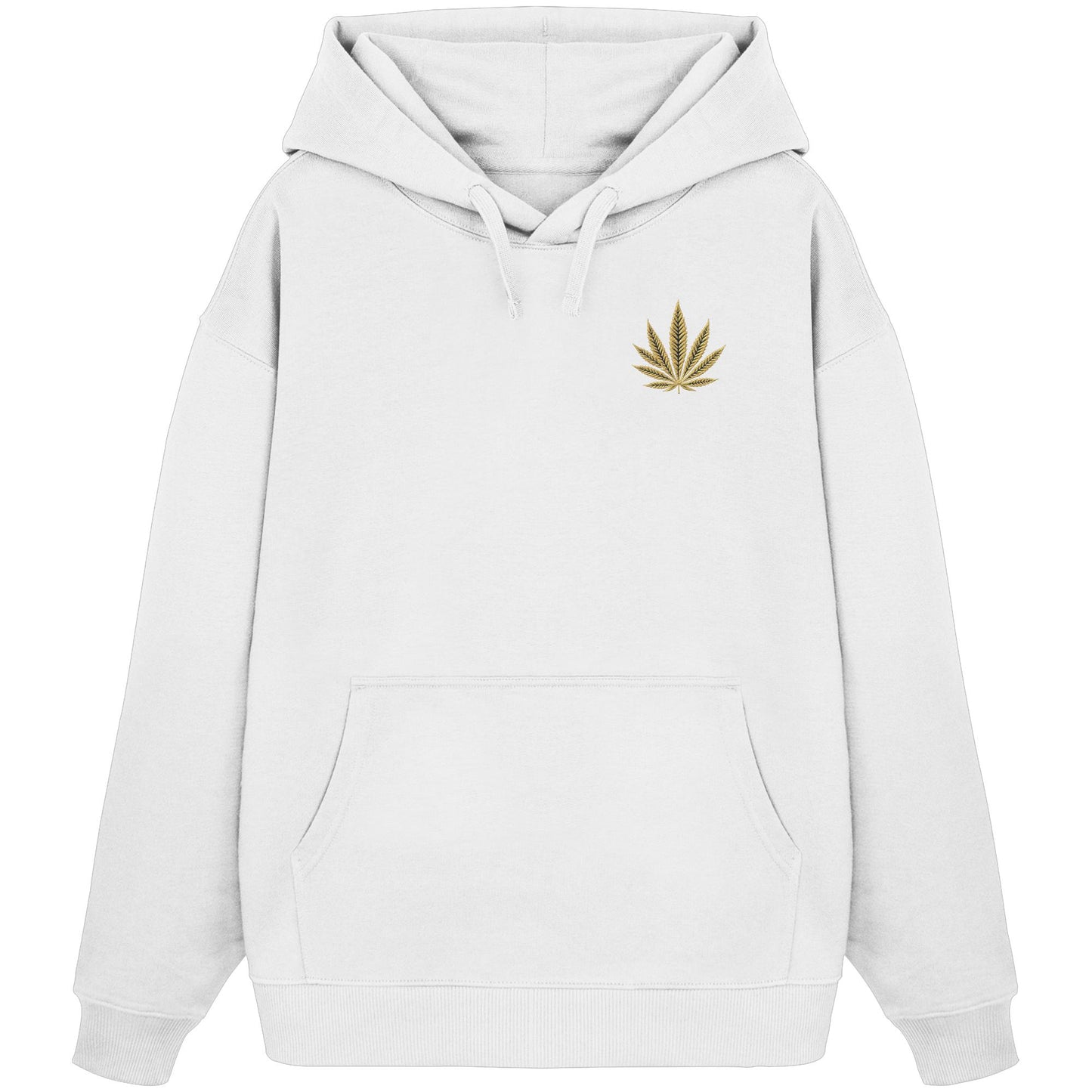 Canna Fashion - Cannabis Leaf beige/black - Organic Oversize Hoodie (Stick)