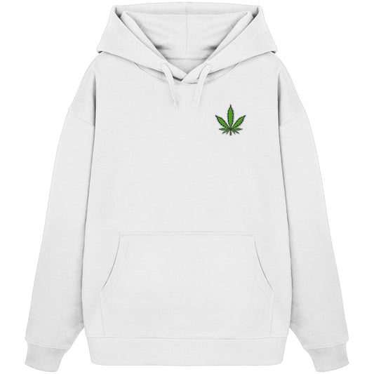 Canna Fashion - Cannabis Leaf green/white/black - Organic Oversize Hoodie (Stick)