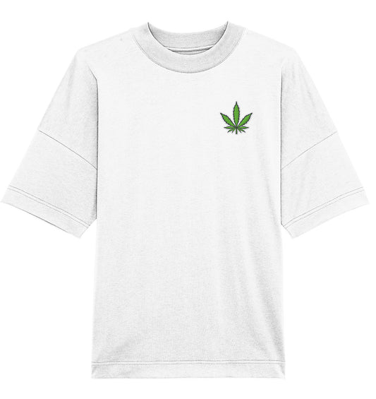 Canna Fashion - Cannabis Leaf green/white/black - Organic Oversize Shirt (Stick)