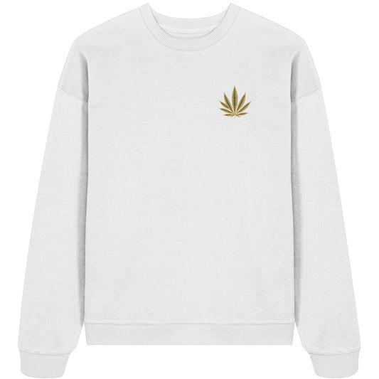 Canna Fashion - Cannabis Leaf beige/black - Organic Oversize Sweatshirt (Stick)