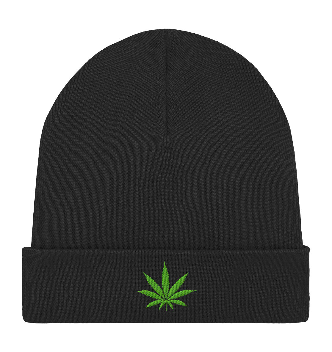 Canna Fashion - Cannabis Leaf green - Organic Rib Beanie