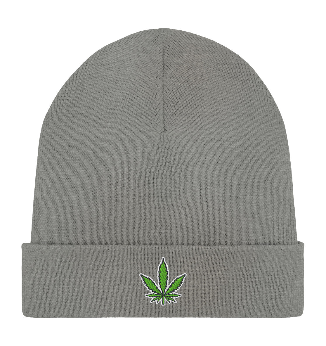 Canna Fashion - Cannabis Leaf green/white/black - Organic Rib Beanie