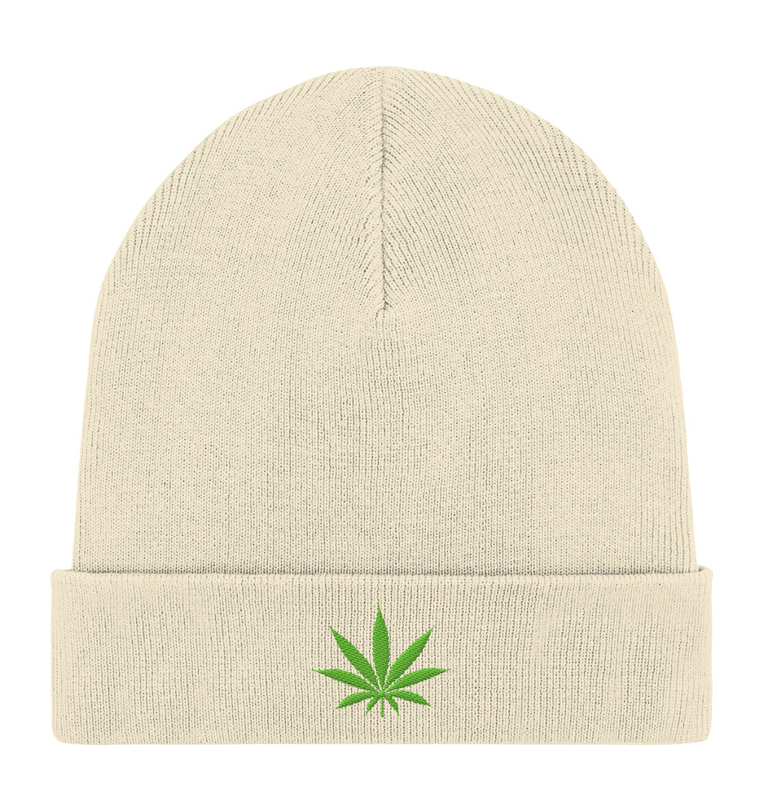 Canna Fashion - Cannabis Leaf green - Organic Rib Beanie