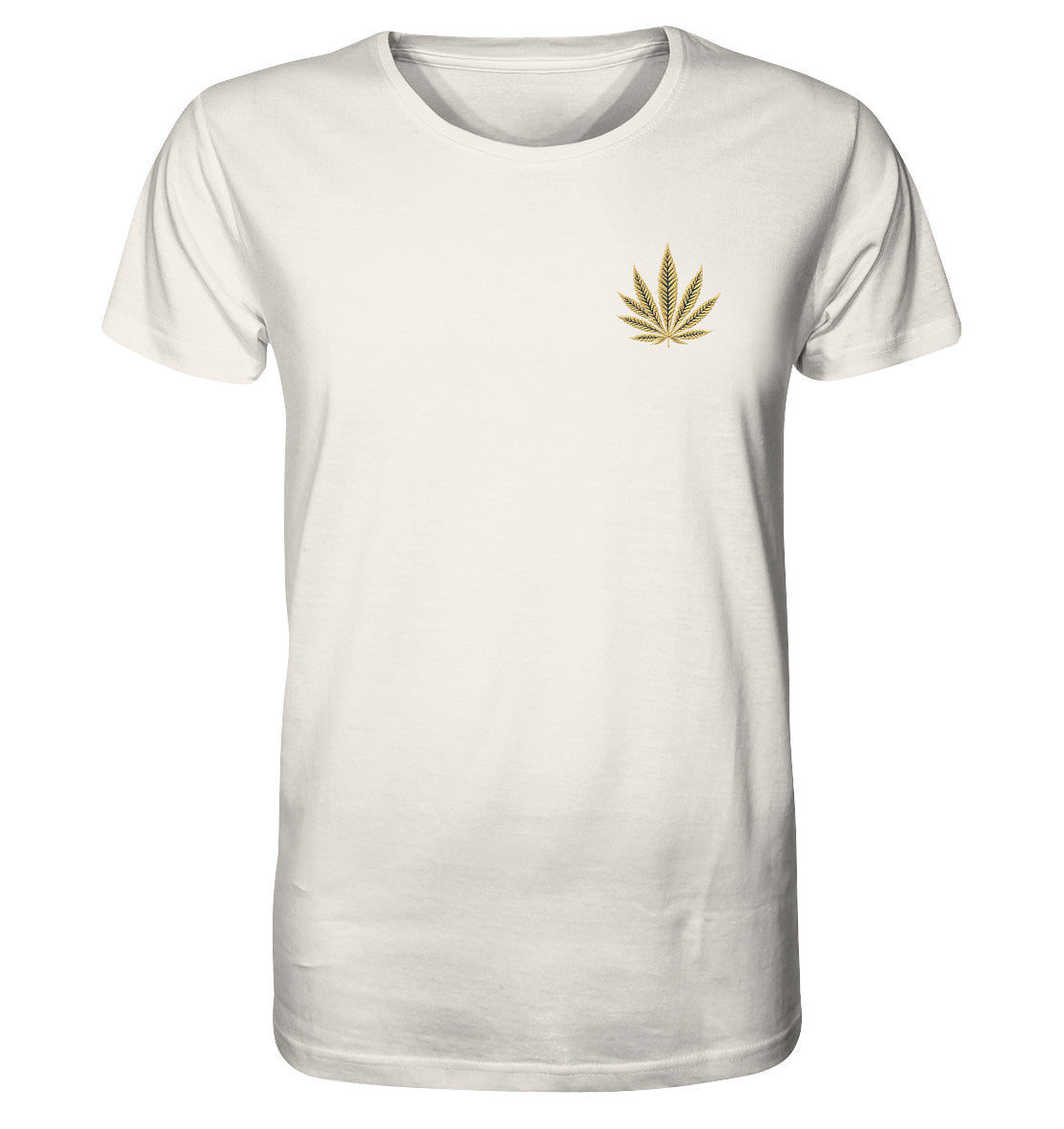 Canna Fashion - Cannabis Leaf beige/black - Organic Shirt (Stick)