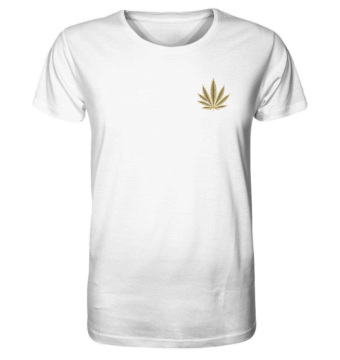 Canna Fashion - Cannabis Leaf beige/black - Organic Shirt (Stick)