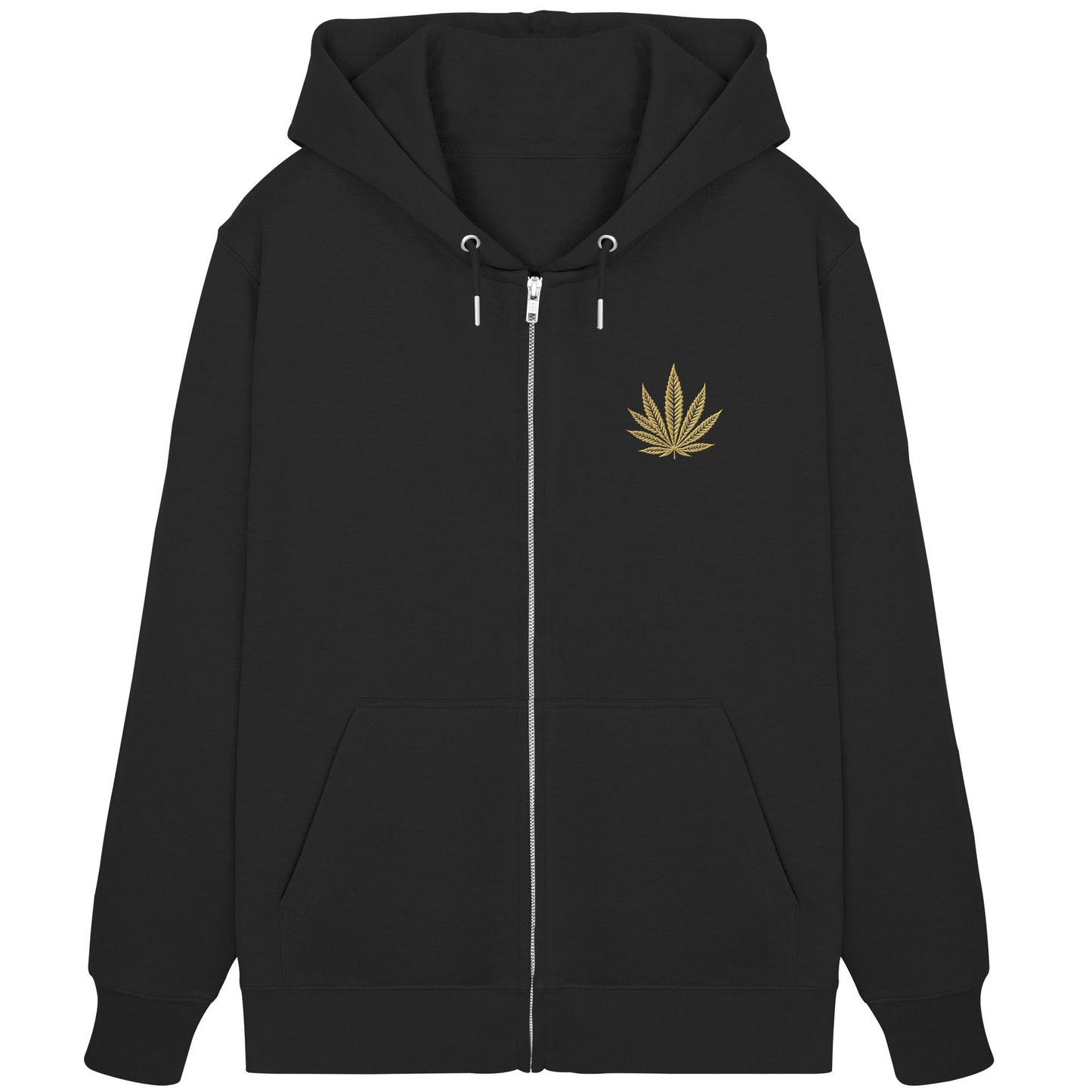 Canna Fashion - Cannabis Leaf beige/black - Organic Zipper (Stick)