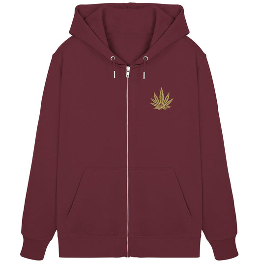 Canna Fashion - Cannabis Leaf beige/black - Organic Zipper (Stick)