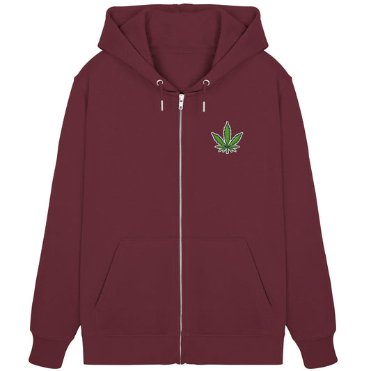 Canna Fashion - Cannabis Leaf green/white/black - Organic Zipper (Stick)