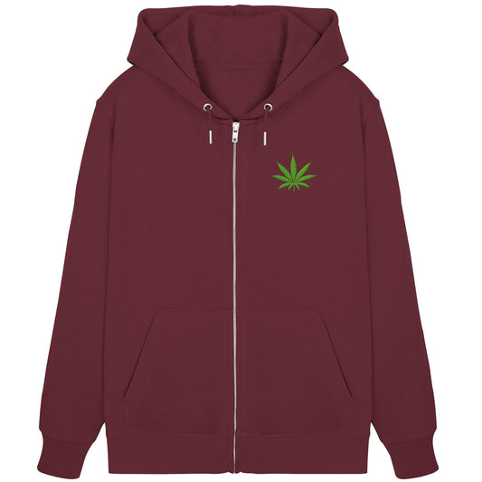 Canna Fashion - Cannabis Leaf green - Organic Zipper (Stick)