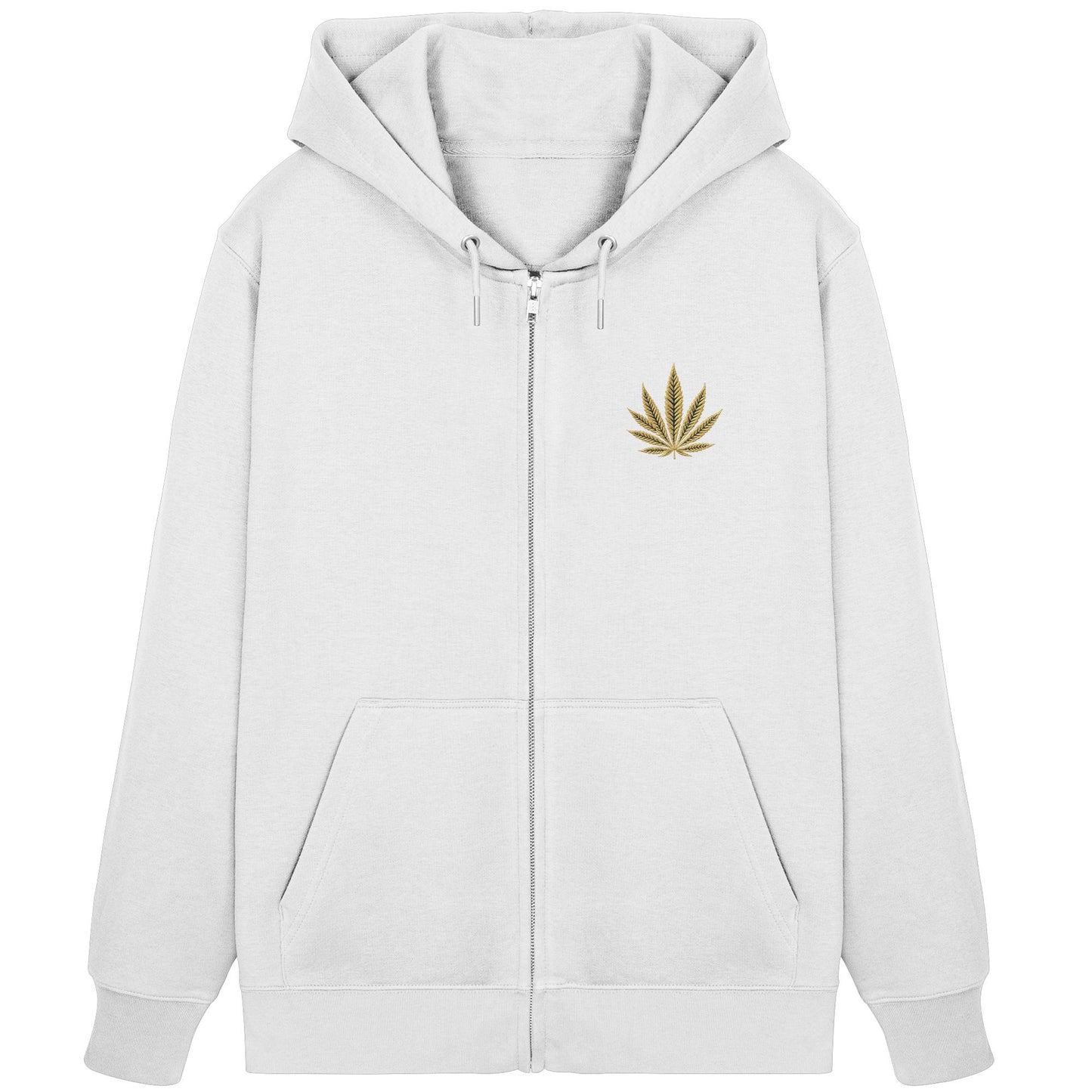 Canna Fashion - Cannabis Leaf beige/black - Organic Zipper (Stick)