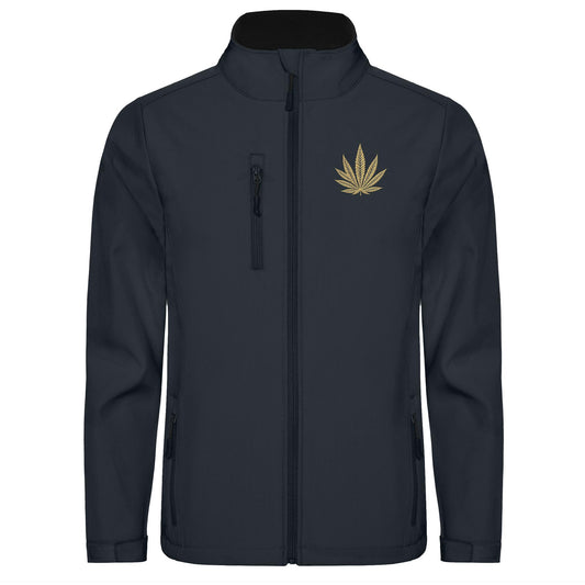 Canna Fashion - Cannabis Leaf beige/black - Softshell Jacket